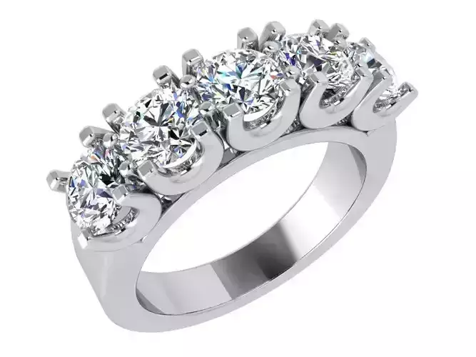 5-stone diamond ring 3711 3D print model