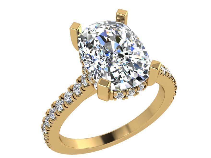 Oval diamond ring 3712 3D print model 3D print model_1