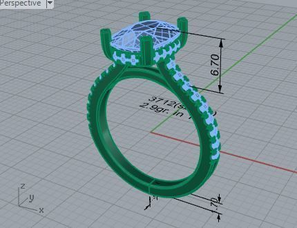 Oval diamond ring 3712 3D print model 3D print model_7