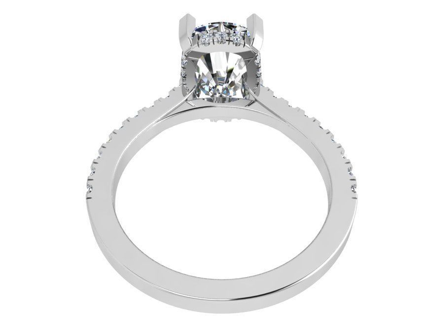 Oval diamond ring 3712 3D print model 3D print model_3