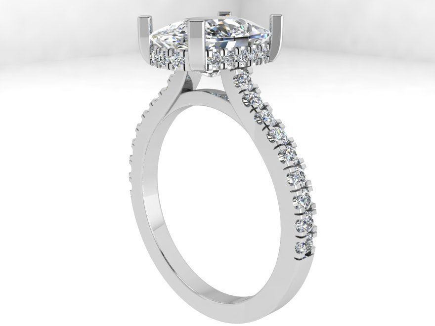 Oval diamond ring 3712 3D print model 3D print model_2