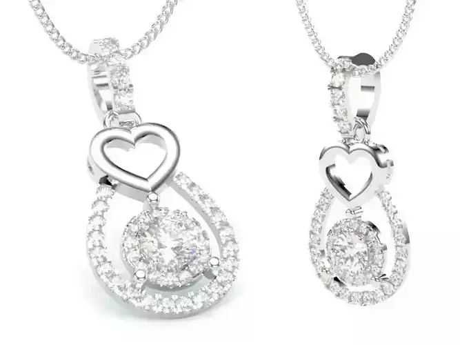 Diamond Women Pendant White Gold LT-2308-022
