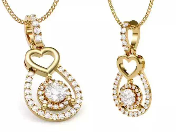 Diamond Women Pendant Yellow Gold LT-2308-022