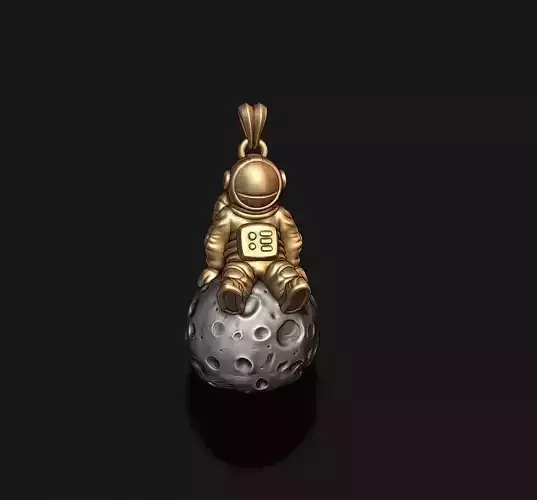 Astronaut moon pendant