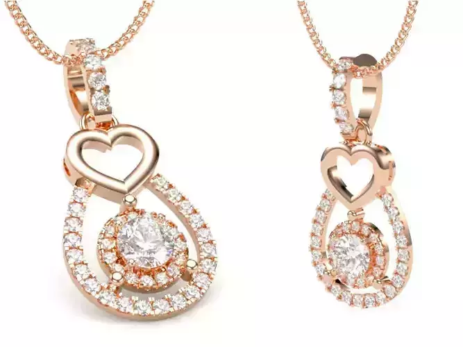 Diamond Women Pendant Rose Gold LT-2308-022