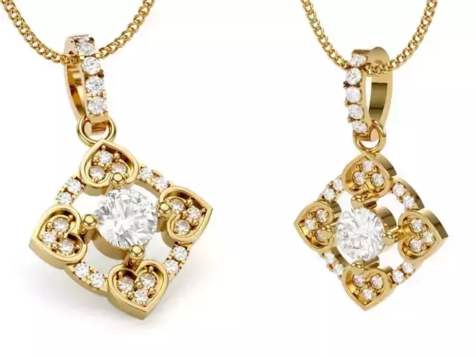 Diamond Women Pendant Yellow Gold LT-2308-023