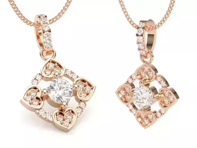 Diamond Women Pendant Rose Gold LT-2308-023