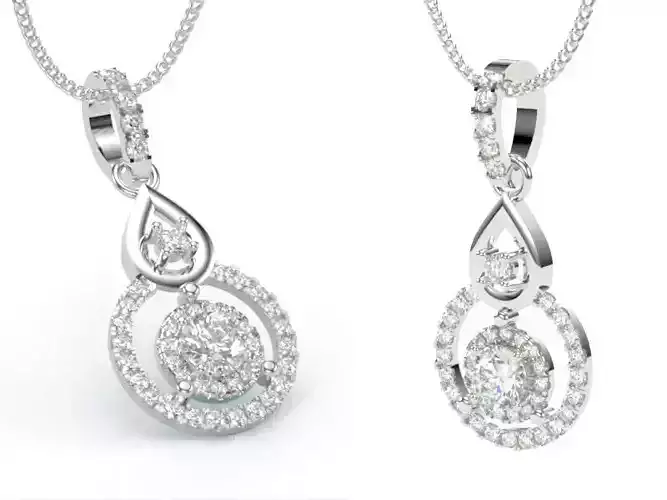 Diamond Women Pendant White Gold LT-2308-024