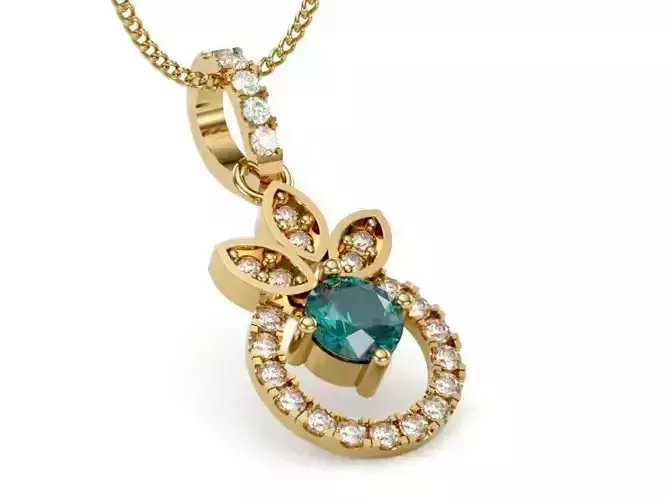 Diamond Women Pendant Yellow Gold LT-2308-025
