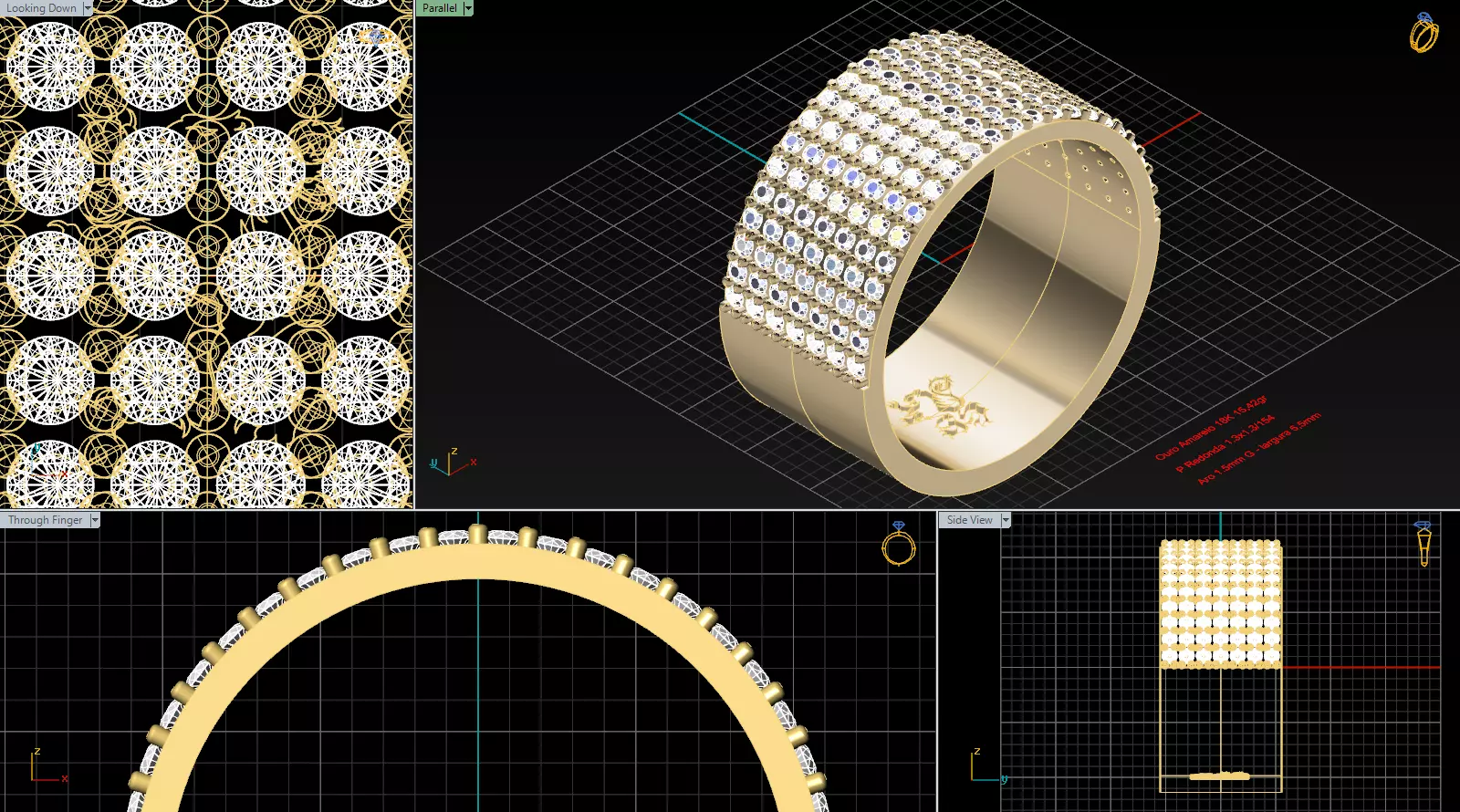 anel largo cravejado griffy 3D print model