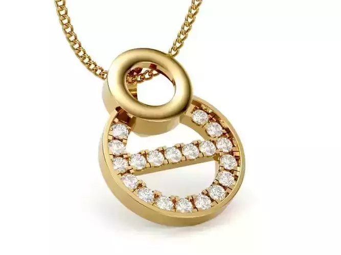 Diamond Women Pendant Yellow Gold LT-2308-026