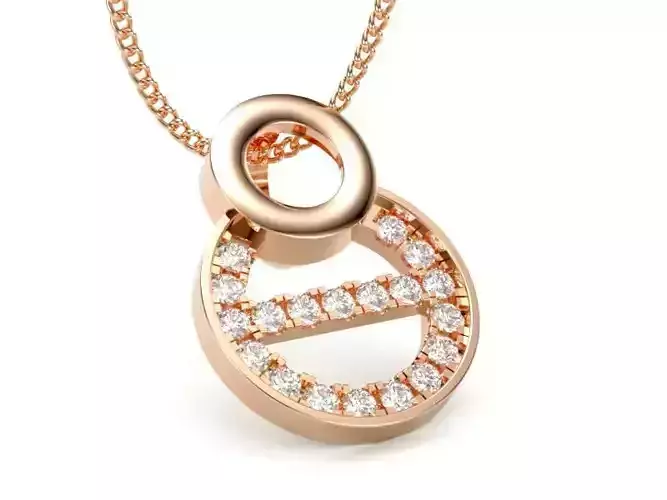 Diamond Women Pendant Rose Gold LT-2308-026