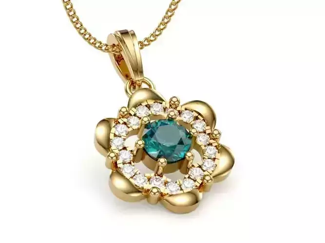 Diamond Women Pendant Yellow Gold LT-2308-027