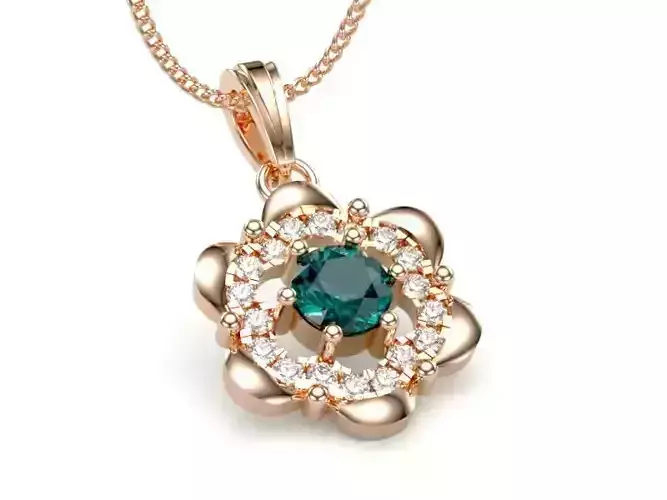 Diamond Women Pendant Rose Gold LT-2308-027