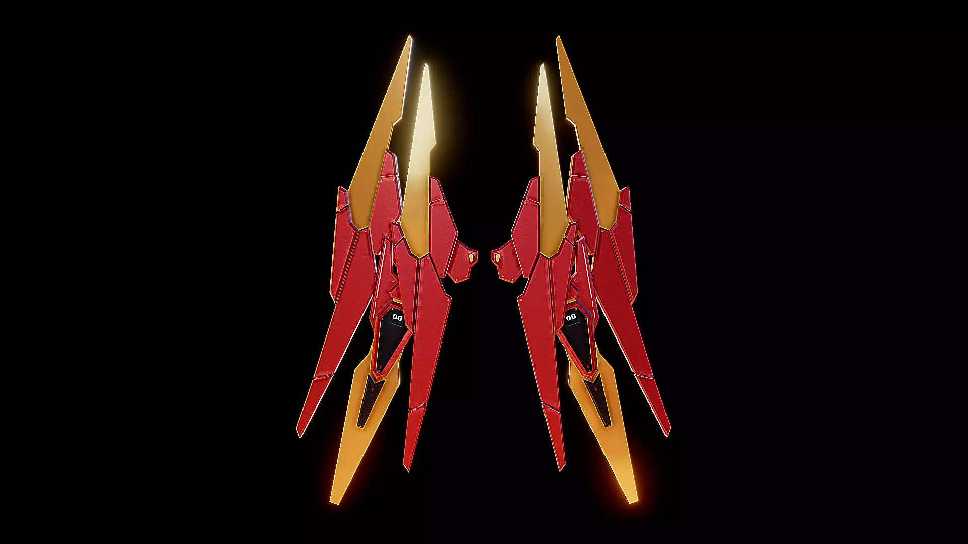 Robot Wings Low-poly 3D model_0