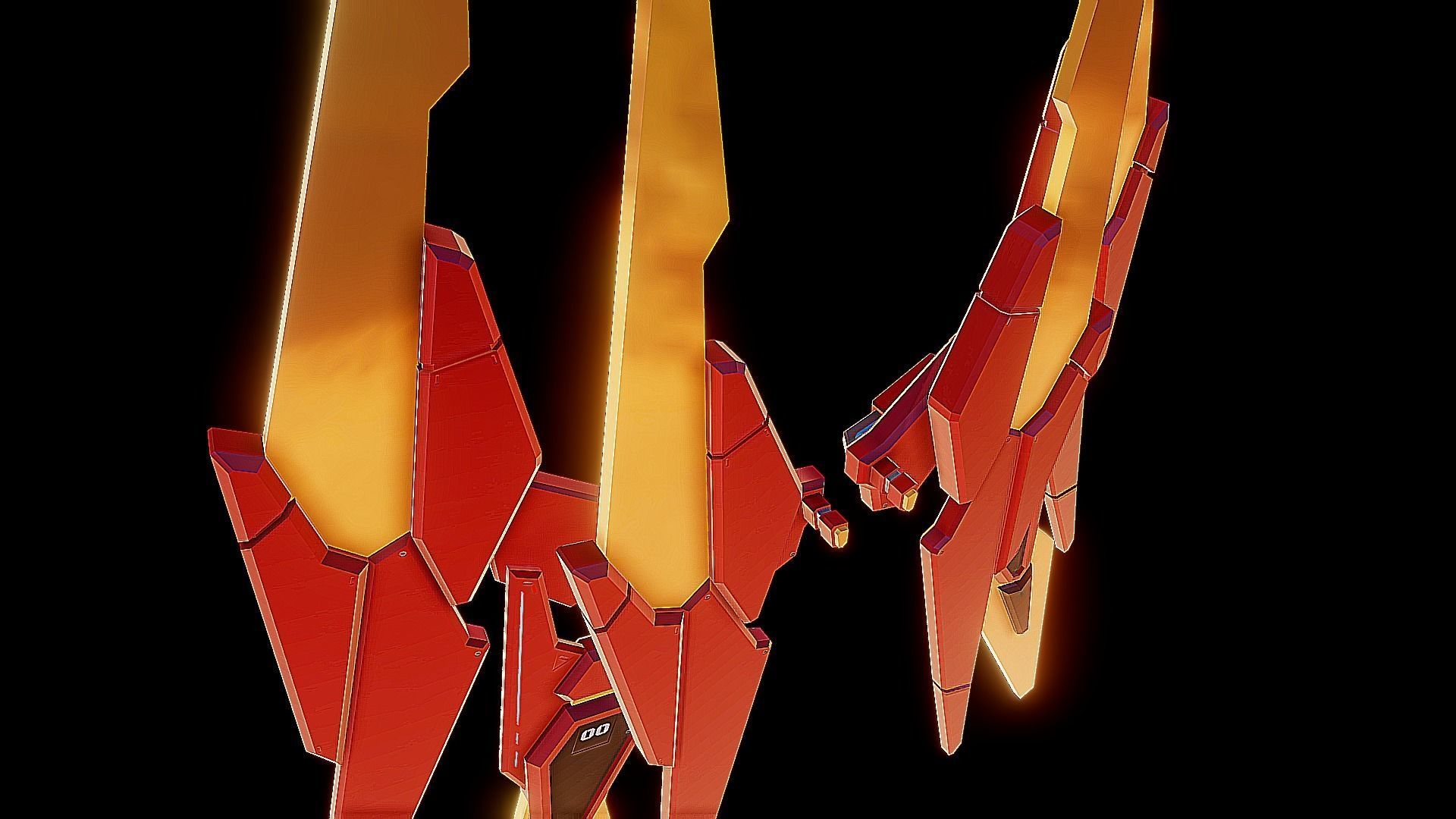 Robot Wings Low-poly 3D model_7