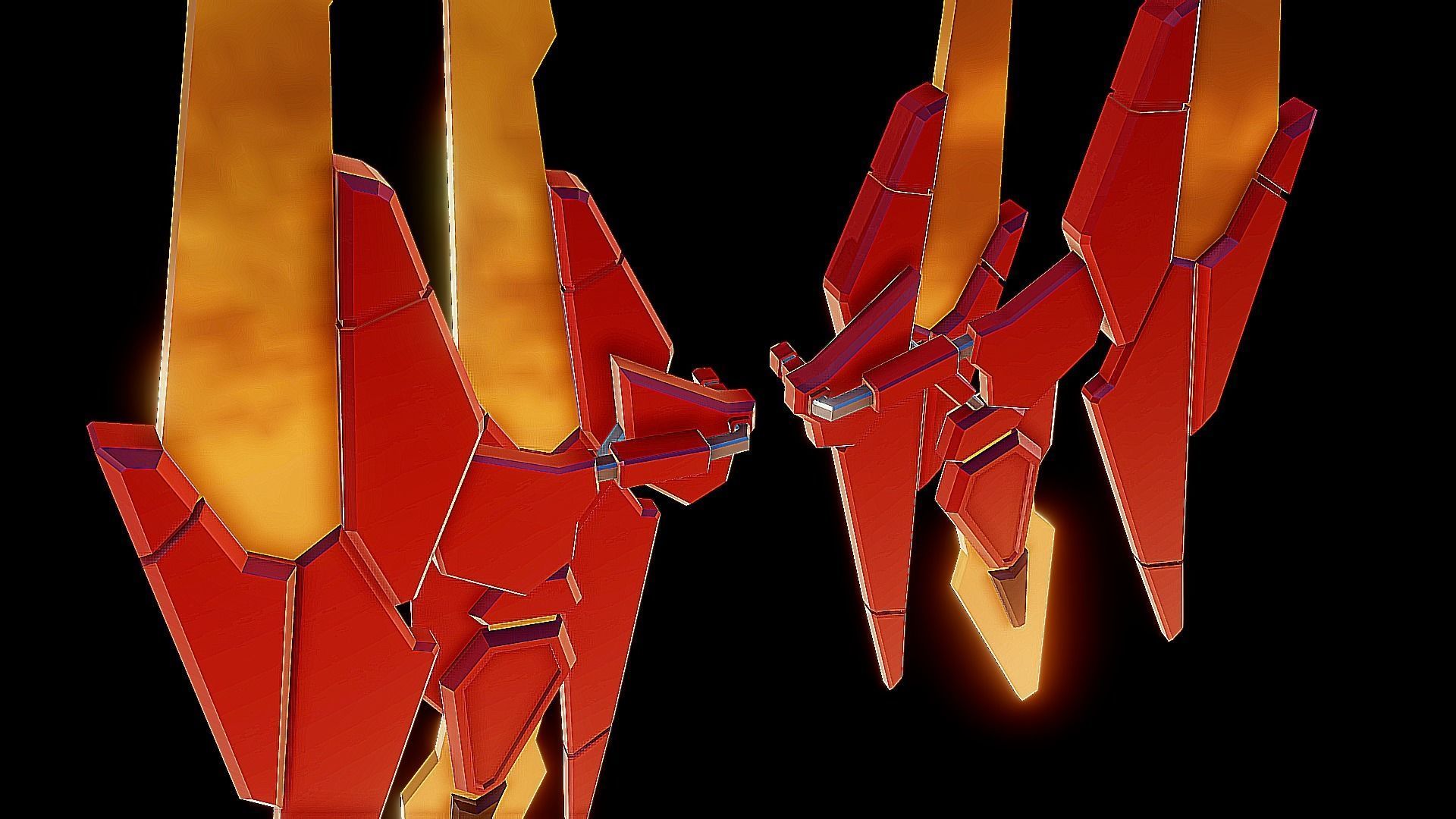 Robot Wings Low-poly 3D model_6