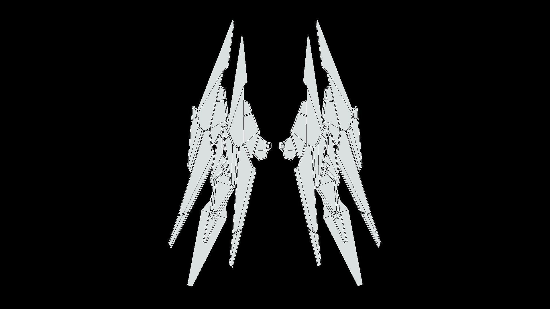 Robot Wings Low-poly 3D model_8