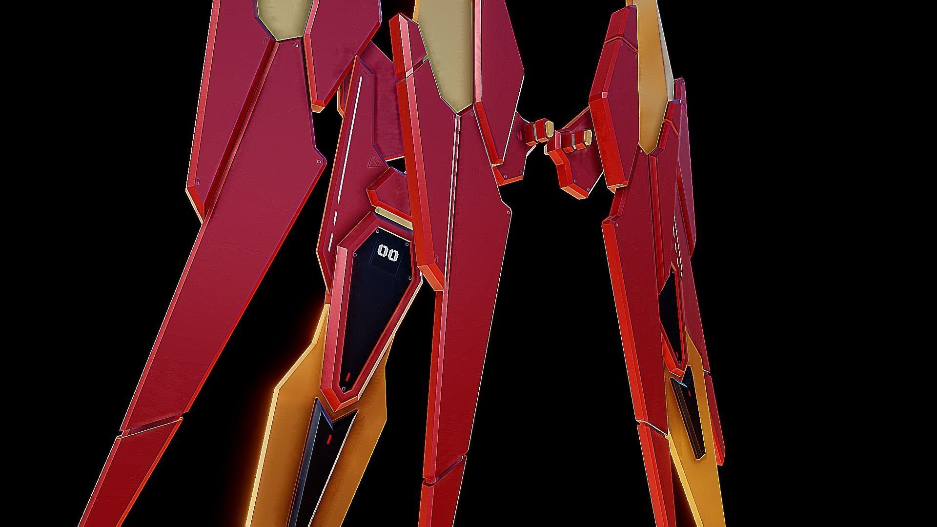 Robot Wings Low-poly 3D model_3