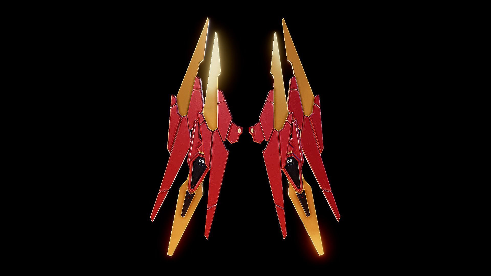 Robot Wings Low-poly 3D model_9