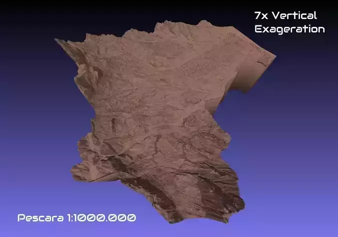 Italy 3D Map of Pescara Provice 1 to 1000000