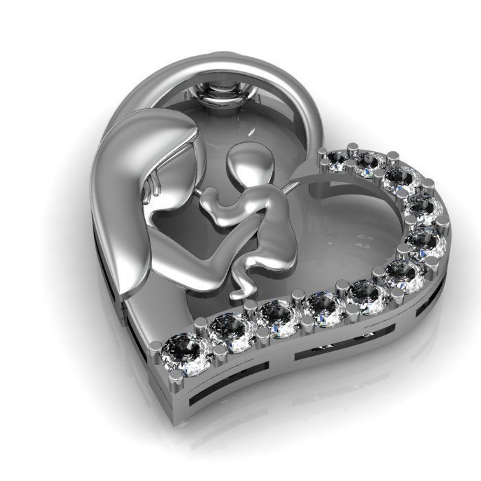 daimond pendent 3D print model_4