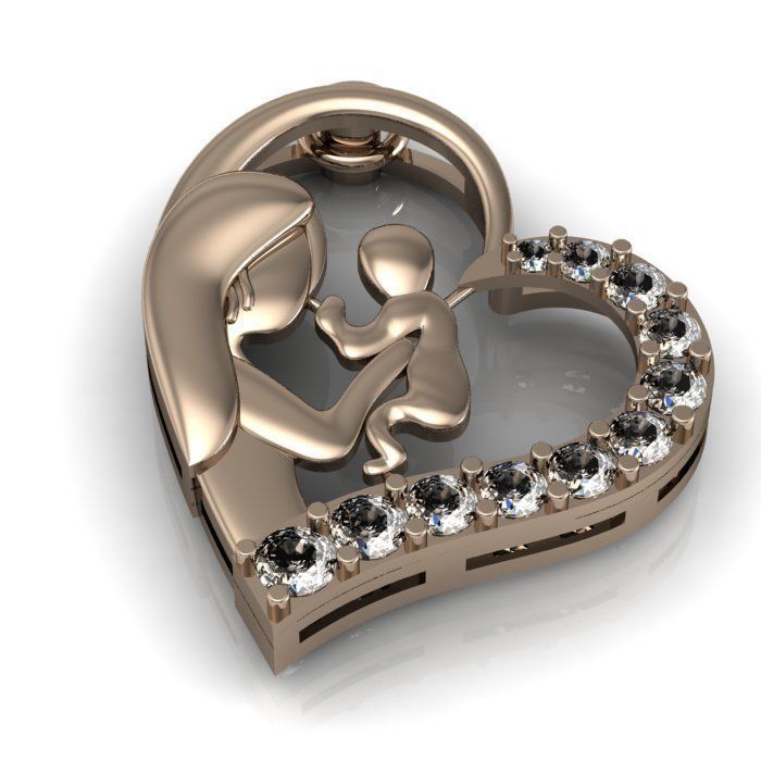 daimond pendent 3D print model_5