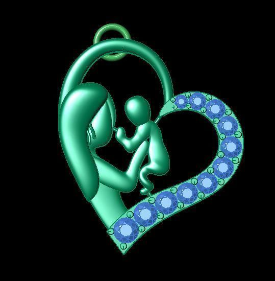 daimond pendent 3D print model_6