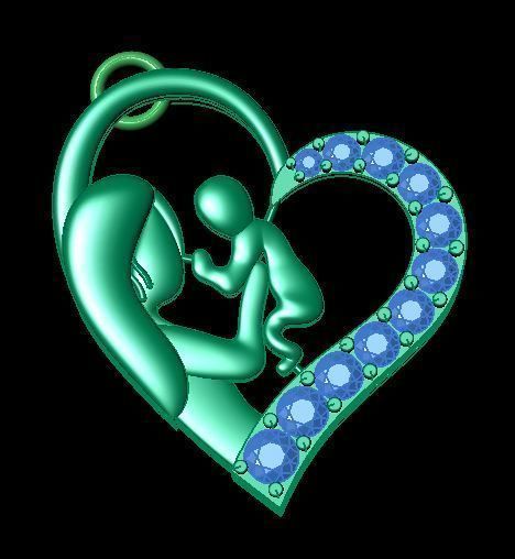 daimond pendent 3D print model_9