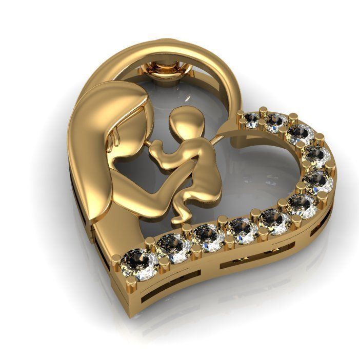 daimond pendent 3D print model_3