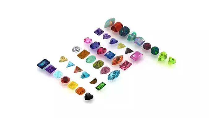 diamonds cabochon gems single cut diamond 3D print model