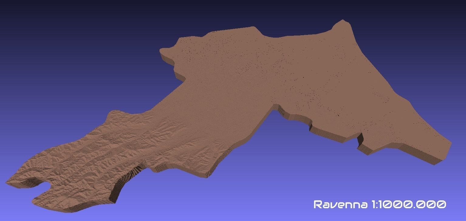 Italy 3D Map of Ravenna Provice 1 to 1000000 3D print model_1