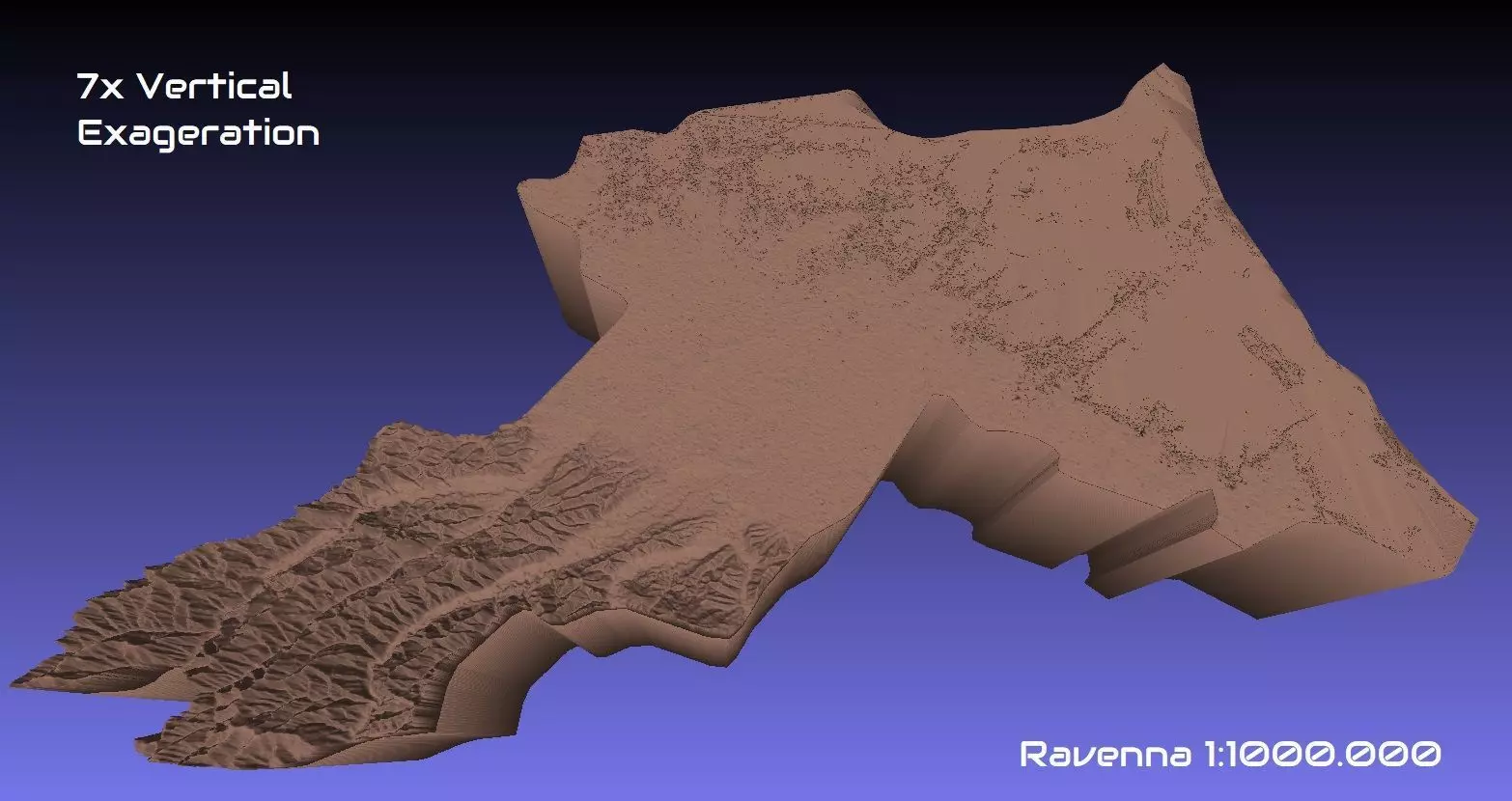 Italy 3D Map of Ravenna Provice 1 to 1000000 3D print model_0