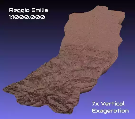 Italy 3D Map of Reggio Emilia Provice 1 to 1000000 3D print model