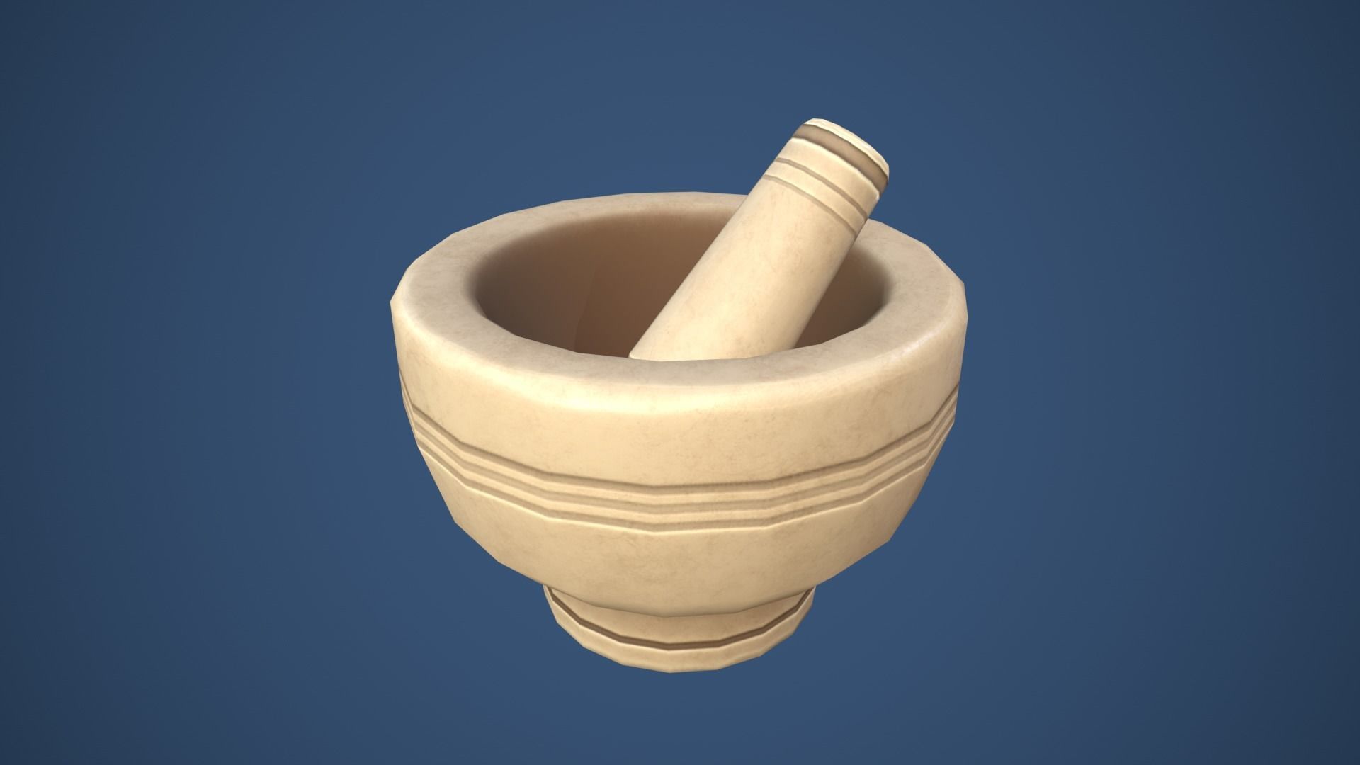 Stylized Mortar and Pestle Low-poly 3D model_5