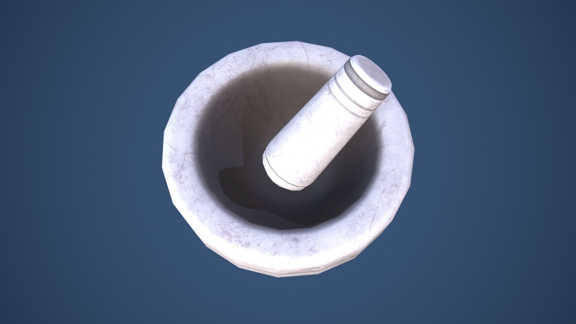 Stylized Mortar and Pestle Low-poly 3D model_9
