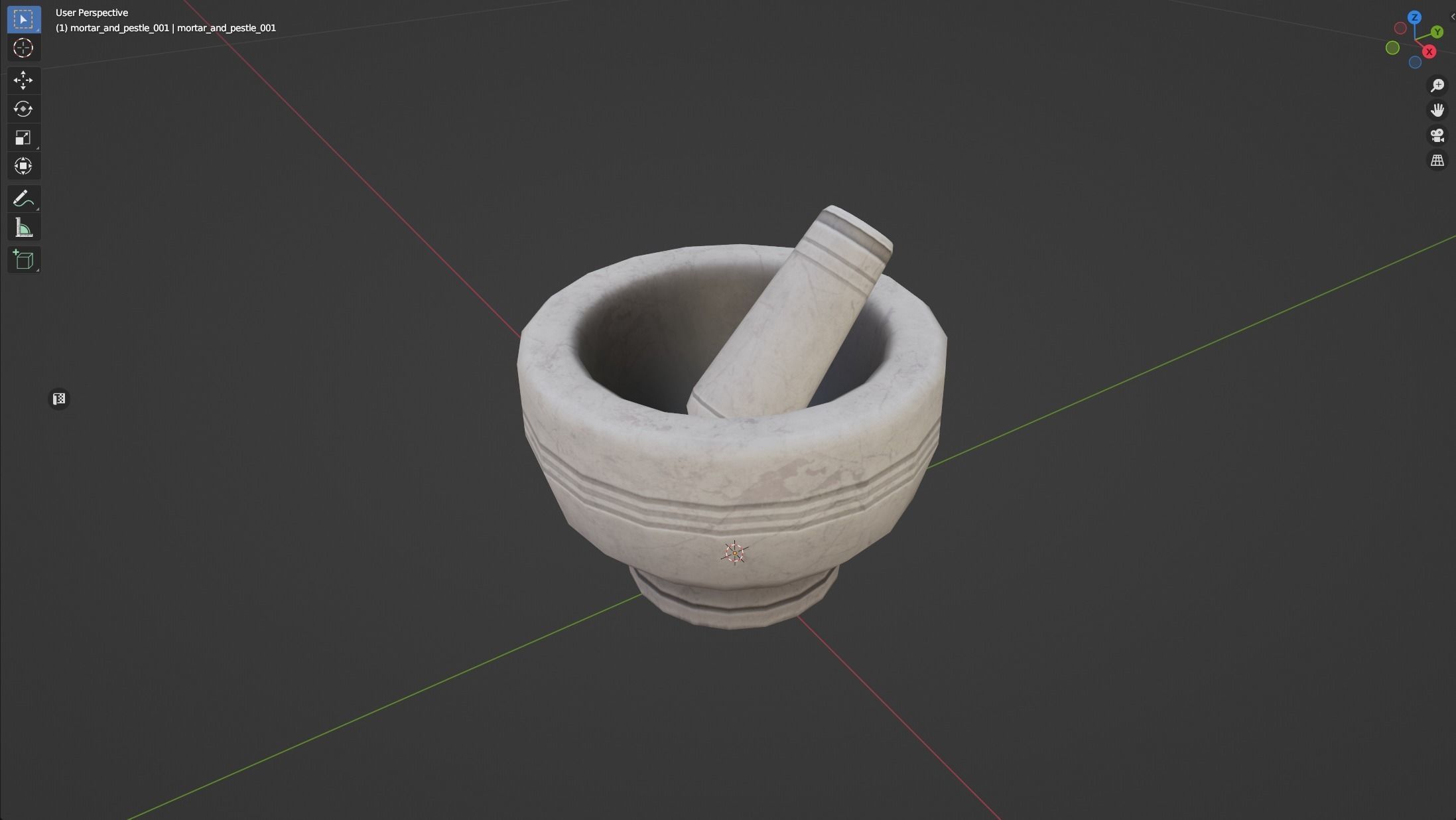Stylized Mortar and Pestle Low-poly 3D model_14
