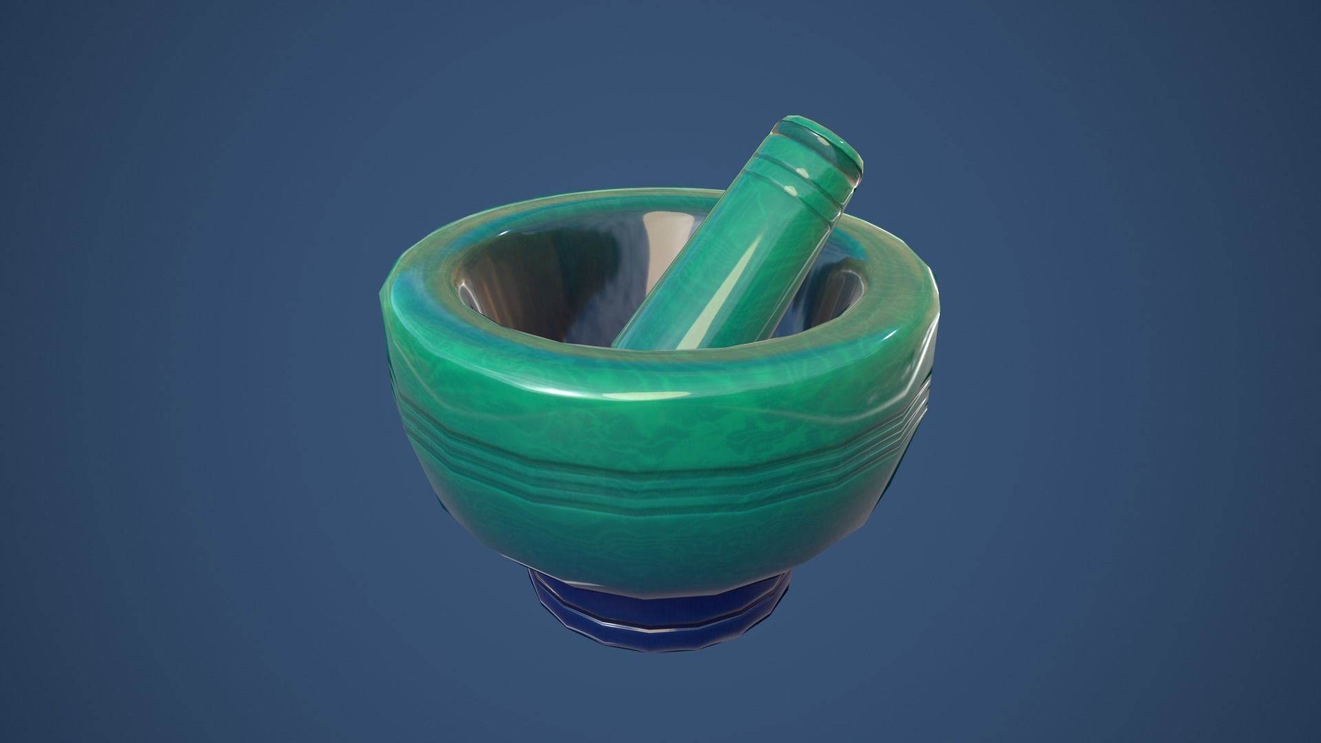 Stylized Mortar and Pestle Low-poly 3D model_4