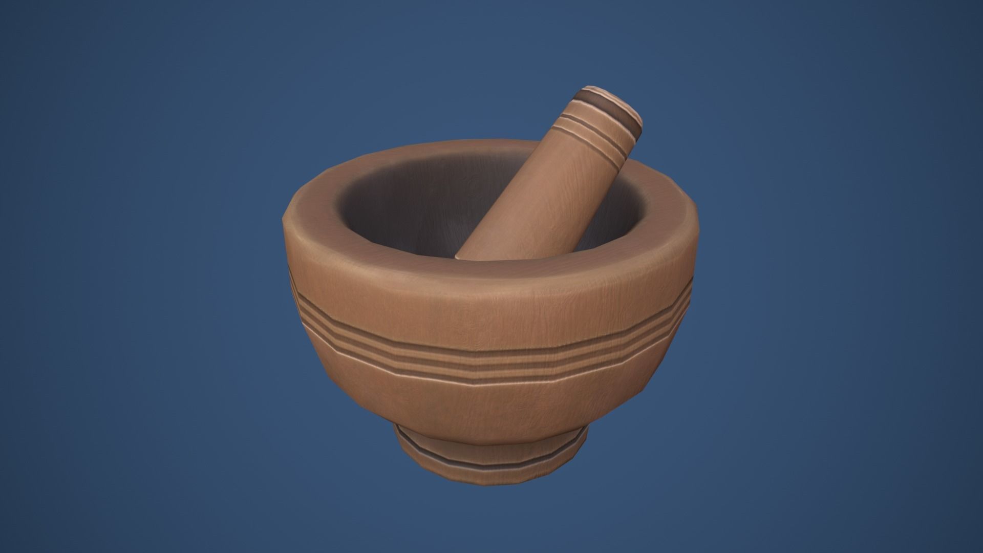 Stylized Mortar and Pestle Low-poly 3D model_6