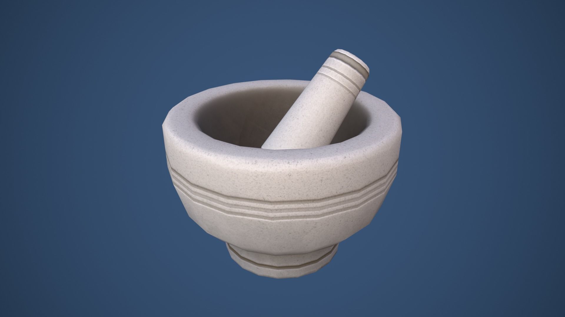 Stylized Mortar and Pestle Low-poly 3D model_3