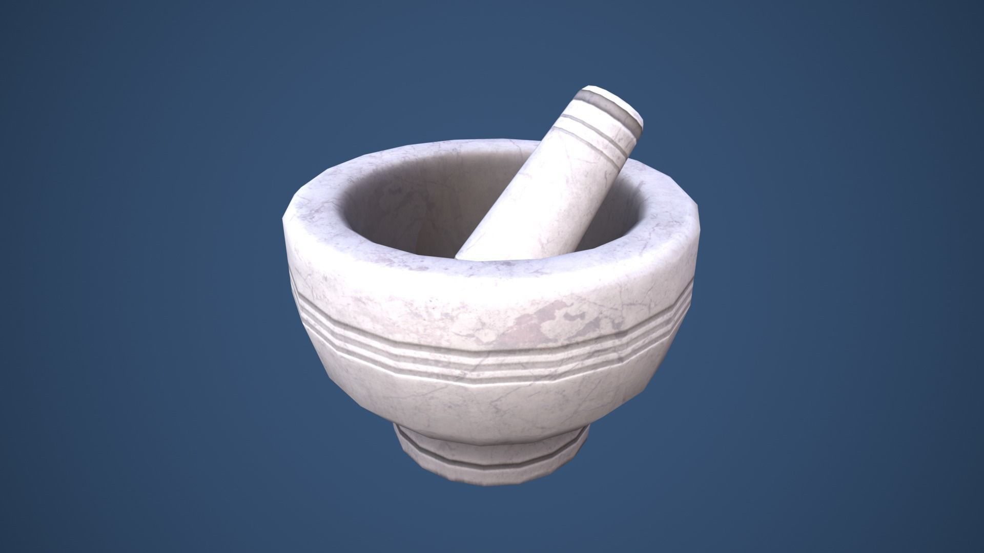 Stylized Mortar and Pestle Low-poly 3D model_2