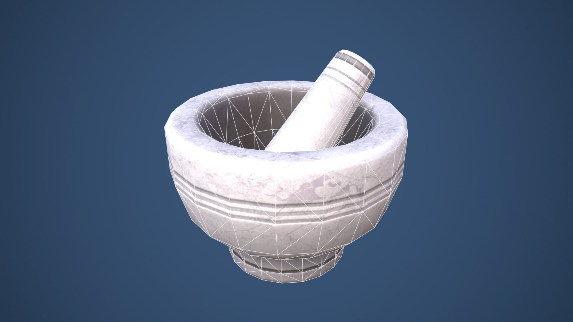 Stylized Mortar and Pestle Low-poly 3D model_8