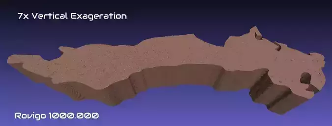 Italy 3D Map of Rovigo Provice 1 to 1000000 3D print model