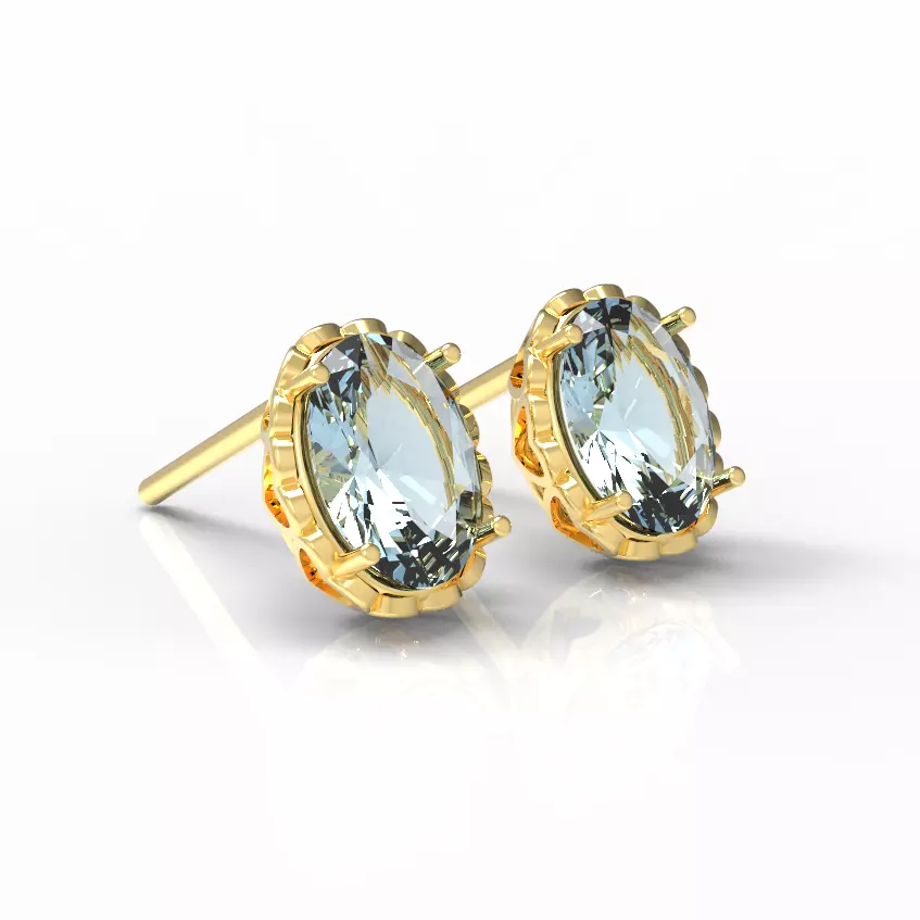 Oval cut Earring Brinco oval 3D print model