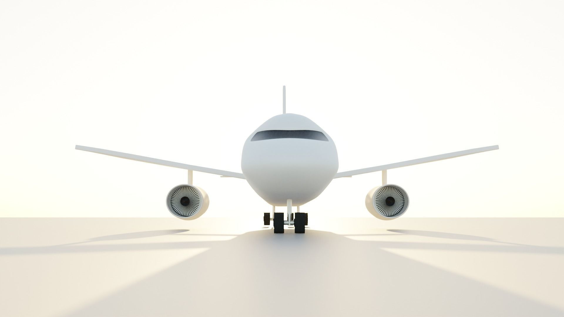 Airplane Low-poly 3D model_1