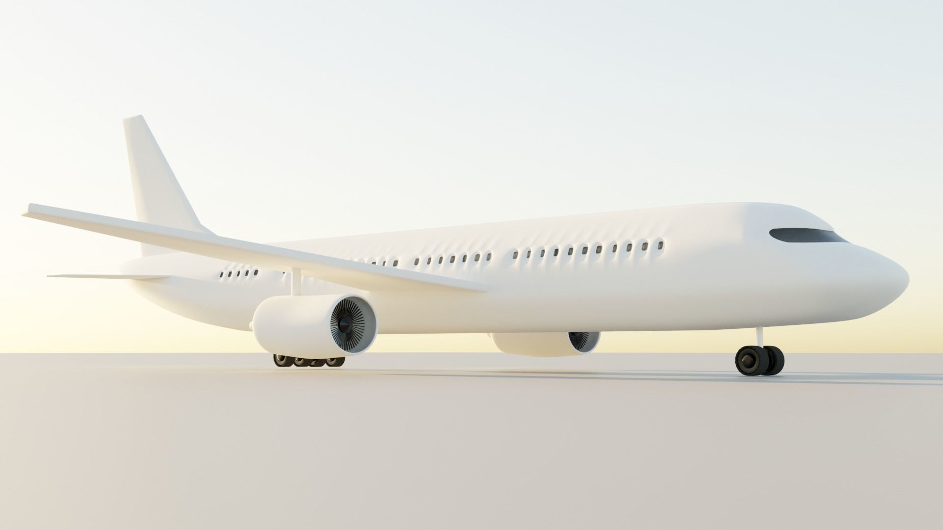 Airplane Low-poly 3D model_5