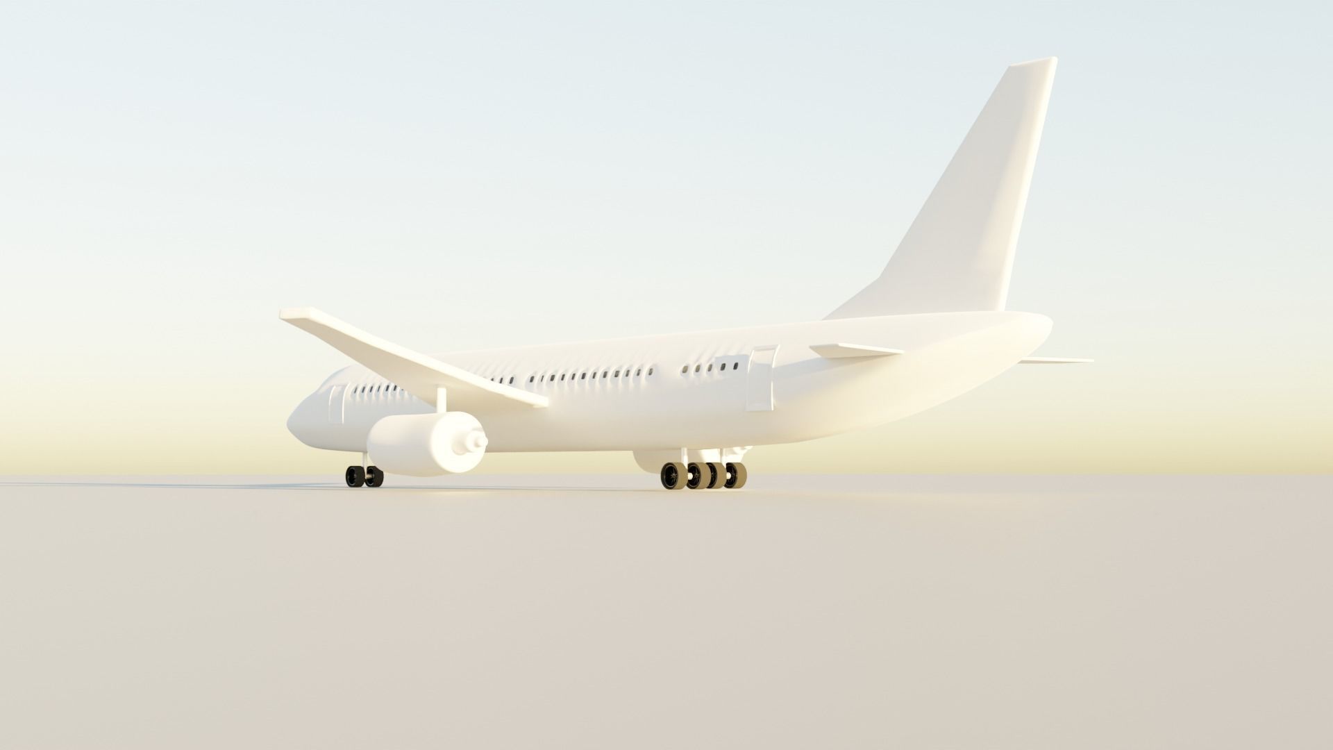 Airplane Low-poly 3D model_7