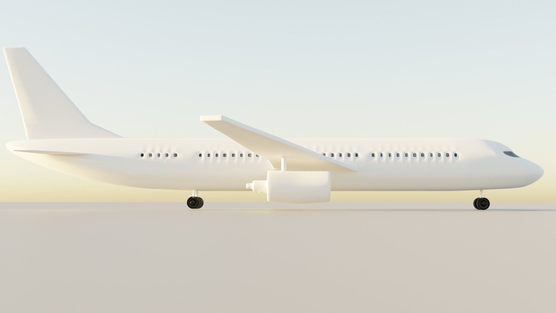 Airplane Low-poly 3D model_3