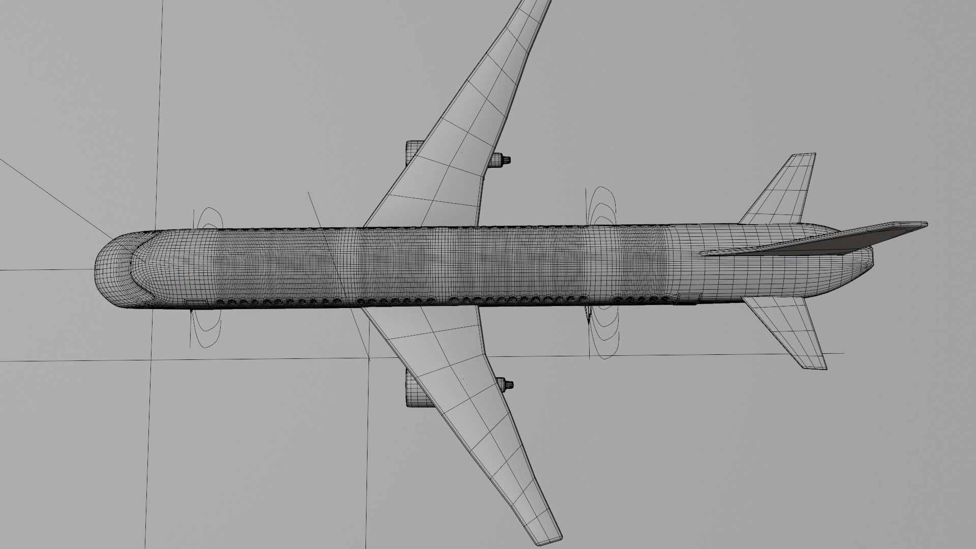 Airplane Low-poly 3D model_16