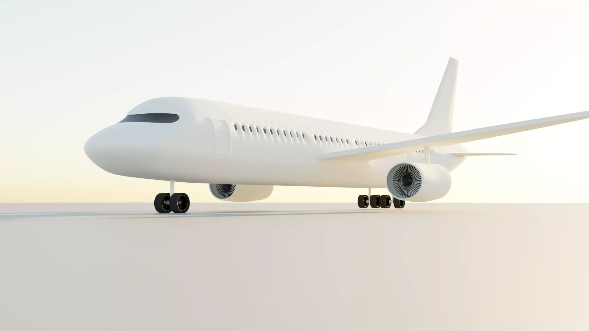 Airplane Low-poly 3D model_0